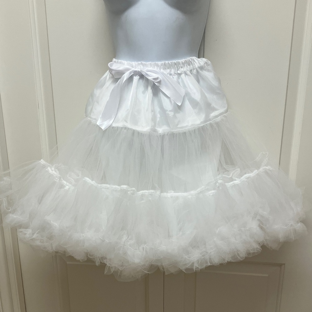 Petticoat crinoline, tulle layers, very full, white